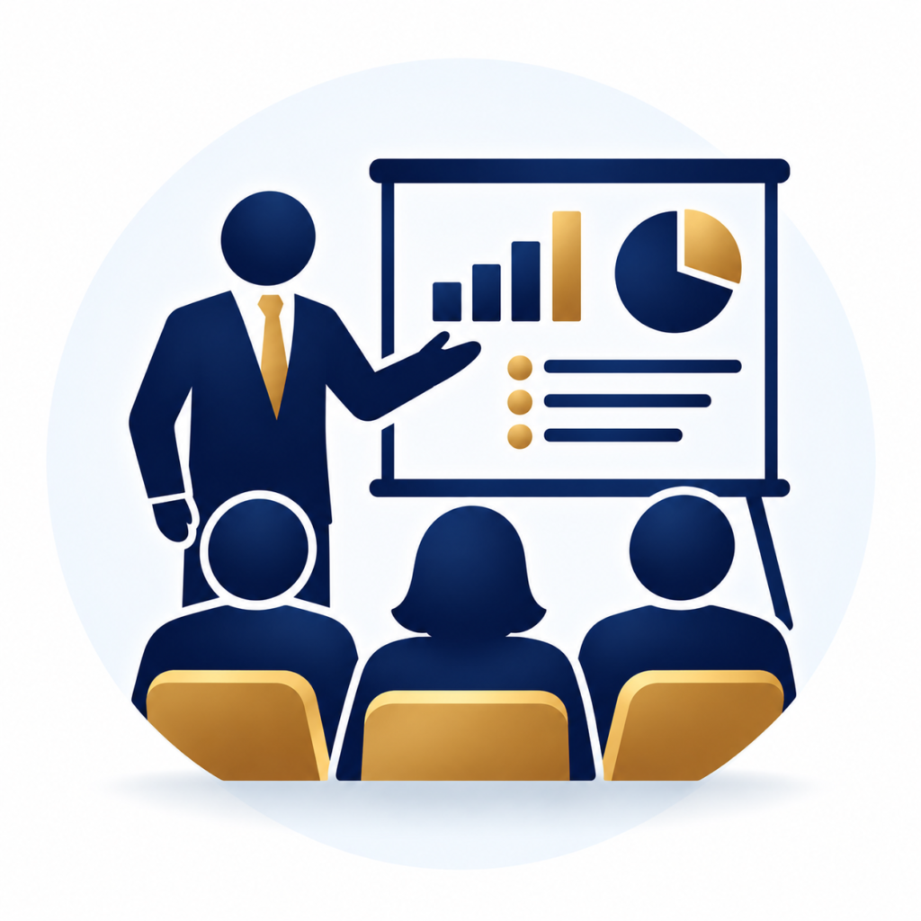 HR consultant presenting business and workplace solutions